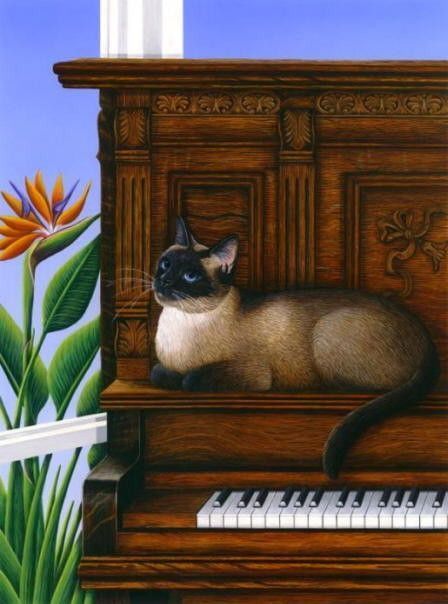 CHATS-CW-CAT MISSY ON PIANO